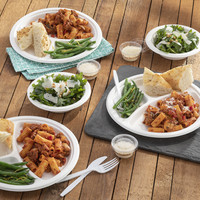 Assiette ronde de 9 pouces en bagasse à 3 compartiments, personnalisée, prix d'usine, emballage sur mesure