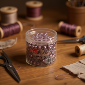 Perle Ilan Perla 8mm 80g Viola Scuro per Creazioni di Abbigliamento - Product Image 2