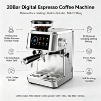 Cafetera Espresso Eléctrica Semiautomática Anbo Todo en Uno, Sistema de Preparación Francesa, 20 Bares de Presión, Acero Inoxidable Cónico, para el Hogar