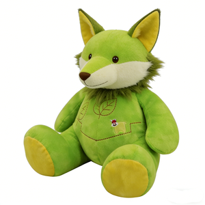 Peluche de zorro verde personalizado, peluche de zorro, peluche de animal del bosque, lindo peluche de zorro, juguete de zorro verde único - Product Image 1