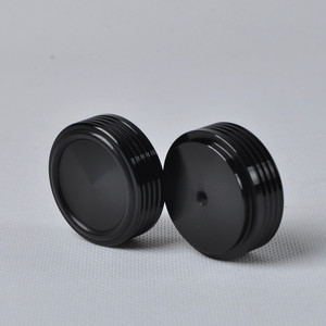 Pieds d'amplificateur en aluminium usiné CNC noir 44x17mm avec anneau en silicone - Pieds d'isolation anti-vibration <span class=keywords><strong>HiFi</strong></span> pour amplificateur à tubes - Product Image 4