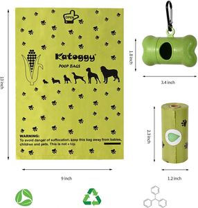 Custom Logo <b>Compostable</b> Dog Poop Bags Biodegradable Pet Waste Rolls - Product Image 3