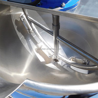 Penjualan Panas Komersial Pemanas Gas Listrik 100L Ketel Pengaduk Saus Gula Stainless Steel Ketel Berjaket Ganda