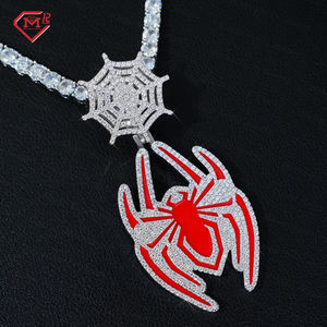 Liontin kustom Moissanite rantai pesona Spider Hiphop 925 perak es keluar DVVS berlian Moissanite liontin - Product Image 4