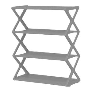 Household X-Shaped Multi-Functional 4-Layer Stainless Steel <b>Shoe</b> <b>Rack</b> Cabinet for Bathroom Student Dormitory Doorway-Modern - Product Image 1