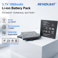 Paket Baterai Lithium-ion Revolbat IS057, Baterai Pengganti Isi Ulang 3.7V 1900mAh untuk Terminal POS PAX D200