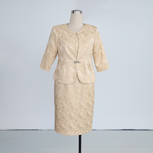 Costume de bureau formel deux pièces grande taille personnalisé pour femme, tenue d'église, robe professionnelle 100 % polyester - Product Image 1