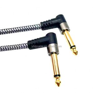 Guitar Patch <b>Cables</b> 6-Inch 0.15m 6.35MM Right-Angle Male-Male PVC Braided Audio <b>Cable</b> for Microphone/Speaker/Effects Pedal - Product Image 2