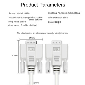 Factory Wholesale DB <strong>RS232</strong> <strong>Serial</strong> Port <strong>Line</strong> Male to Male COM Data <strong>Line</strong> <strong>Printer</strong> Equipment Connection <strong>Line</strong> Male to Male - Product Image 6