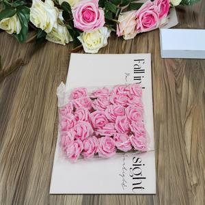Offre Spéciale 8cm 25 pièces/sac multicolore mousse de polyéthylène rose tête <span class=keywords><strong>fleur</strong></span> à la main rose bricolage mariage amélioration de l'habitat fête de vacances - Product Image 2