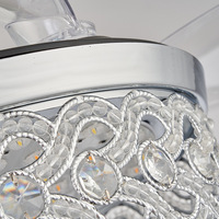 Ventilateur de plafond LED en acrylique DC de style européen-américain de luxe personnalisé avec télécommande 220V pour salon/salle à manger/chambre/étude/restaurant