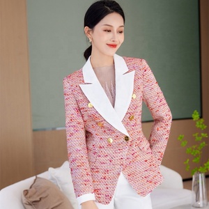 Nouveaux Modèles Ensemble de Bureau Business Femme Patchwork Blazer Zippé Pantalon Deux Pièces Style OL Costume Femme Bureau - Product Image 4