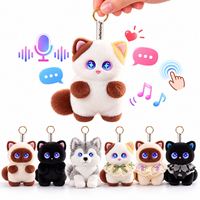 Robot Chat en Peluche Connecté à l'Application Tuya, Capteur Tactile Interactif, Dialogue Multilingue, Cadeau Éducatif pour les Enfants de 8 Ans et Plus, Unisexe