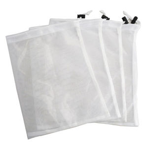 Sacs à provisions fourre-tout en maille de polyester recyclé avec logo personnalisé, sérigraphie avec cordon de serrage, en coton du Vietnam PP/PC - Product Image 3