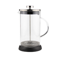 Cafetière à piston en verre borosilicate transparent écologique, ensemble de filtres pour usage domestique, type presse à thé aux bulles