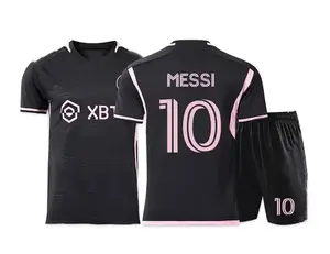 23/24 Miami Messi Trikot Größe 10 neu gedrucktes Fußballtrikot Set Herren rosa Spiel-Trainingsanzug