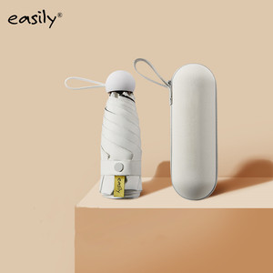 Mini-parapluie de poche 5 pliants bon marché en gros avec protection solaire à commande manuelle et étui EVA pour cadeaux - Product Image 4