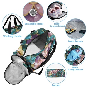 Custom Mermaid Colorful Leisure Travel <b>Bag</b> With Logo Wholesale Dry and Wet Separation Sports Fitness <b>Training</b> <b>Bag</b> for Kids - Product Image 4