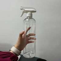 Botol semprot pemicu plastik hewan peliharaan Bening, 500ml 750 ml 750 ml 1000ml 1 liter 16 32 oz untuk bahan kimia pembersih