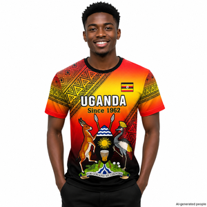 T-shirt personalizzata dell'Uganda per il Giorno dell'Indipendenza del 9 <span class=keywords><strong>ottobre</strong></span> 1962, T-shirt con motivo africano, T-shirt da uomo alla moda - Product Image 1