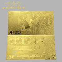 Billets de banque en or Euro 5 - 1 million d'Euros, billets de banque en or plaqué or 24 carats pour collection