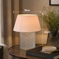 Lampe de table contemporaine à motif géométrique ondulé avec abat-jour en lin respirant pour console ronde ou lampe d'appoint de salon