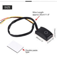 Interrupteur adhésif à bouton-poussoir 12V pour voitures et applications marines/bateaux/camping-cars, avec LED noire, indice de protection IP65, 200A