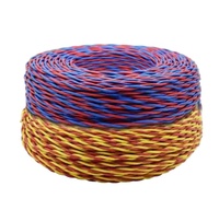Cable Eléctrico Flexible de Cobre CCA con Aislamiento de PVC, Par Trenzado Doble, 2x0.75 1 1.5 2.5mm