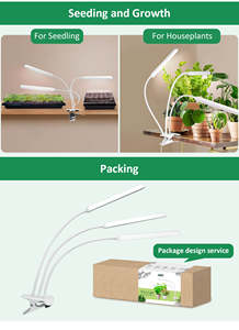 J&c LED 3 Başlıklı İç Mekan Bitkileri İç Mekan Yetiştirme Lambaları Bitki Yetiştirme Lambası Ev Bahçesi Tam Spektrumlu İç Mekan Led Bitki Yetiştirme Lambası - Product Image 2