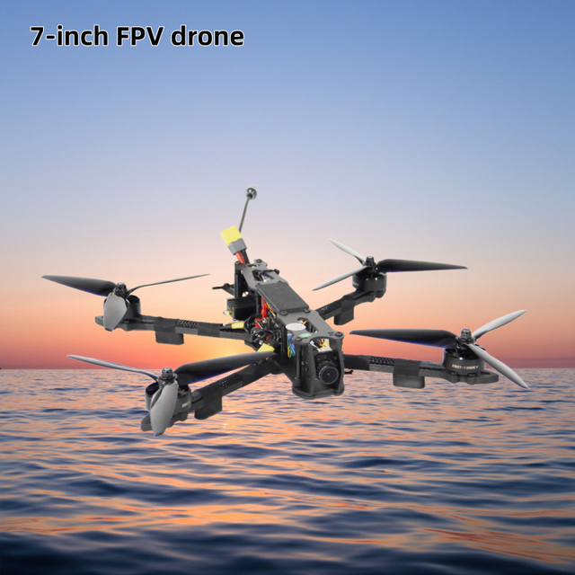 7 Inch HD FPV Racing Drones 4-axis Carbon Fiber Frame Beginner 10km Night Vision Heavy Payload Long Flight Time Remote Hovering