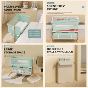 Cuna Mecedora Portátil <span class=keywords><strong>de</strong></span> <span class=keywords><strong>Madera</strong></span> para Bebés Recién Nacidos, Plegable, Cuna <span class=keywords><strong>Colecho</strong></span>, <span class=keywords><strong>Cama</strong></span> para Bebés, Juego <span class=keywords><strong>de</strong></span> Ropa <span class=keywords><strong>de</strong></span> <span class=keywords><strong>Cama</strong></span> para Niños - Product Image 2
