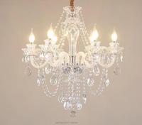Lustre en cristal moderne de luxe européen, lampe suspendue à bougies pour salon, salle à manger, chambre, bureau, villa, hall