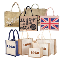 Sac fourre-tout en jute écologique personnalisé avec poignées en toile, sac de courses réutilisable en toile de jute pour cadeau promotionnel d'entreprise