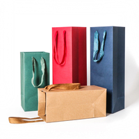 Vin Sac Papier Kraft Weinflaschen-Geschenktüte Champagner Maßgefertigte Luxus-Offsetdruck Werbegeschenke Braune Kraftpapiertüte