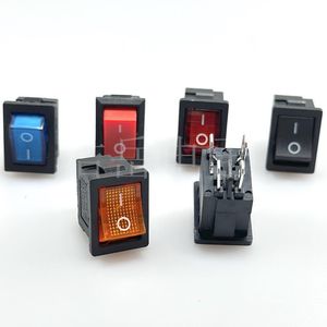 สวิตช์โยก KCD1-104 ขนาด 21x15 มม. สี่ขา สองตำแหน่ง พร้อมไฟแสดงสถานะ LED ตัวเรือนสีดำ วัสดุ PA66 มาตรฐาน IP21 - Product Image 4