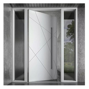 Portes <span class=keywords><strong>d</strong></span>'entrée extérieures de luxe en acier métal bois aluminium à pivot pour maisons modernes - Product Image 2