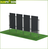 Support de clôture pour panneaux solaires verticaux, vente en gros, système de montage au sol en acier galvanisé à chaud personnalisé, SunRack SFS-FFB-01