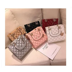 Bolsas de couro femininas, bolsas de couro de patenteado, corrente quadrada, marca, logotipo personalizado, moda, bolsas de mão, luxo