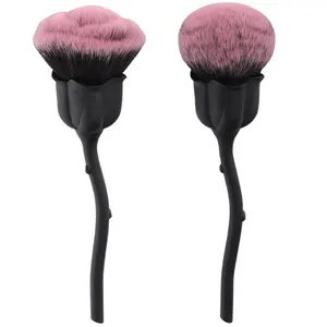 Melason sentetik saç çiçek şekli makyaj Vegan pudra fırçası yüz fırça vakfı karıştırma fondöten fırça kozmetik T