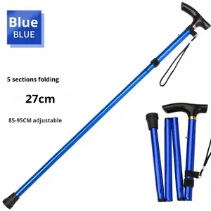 高齢者向け 特殊設計 モダンな調節可能な折りたたみ式杖 ゴム製 アウトドア ハイキング トレッキング 伸縮式 衝撃吸収 ポータブル アルミ製 - Product Image 3