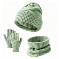 Ensemble écharpe, bonnet et gants d'hiver personnalisables pour enfants, doux et élégant avec personnalisation du logo, fabriqué en tissu acrylique et polyester