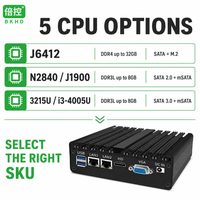 Mini PC industriel sans ventilateur BKHD H30 2L2C, intégré avec processeur Intel Celeron Core I3, double LAN Gigabit, double COM RS232 RS485, PC embarqué