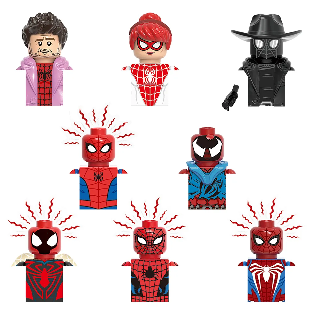 NEW Prowler Spider-man Rhino Blackened spot Bute Super Heroes Super Minifigs Character Building Blocks Toy for kids G0126