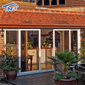 מודרני עיצוב פשוט אבקת עיצוב מצופה אלומיניום שחור סגסוגת מסגרת דק זכוכית הזזה דלת as2047 מוסמך לגינה סלון - Product Image 1