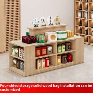 Gỗ hai mặt tủ Trà Phong Cách Trung Quốc nhiều lớp đảo giá sứ hiển thị đứng cho siêu thị kệ lưu trữ - Product Image 6