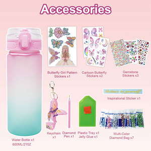 Kids Decorate Your Own <b>Water</b> <b>Bottle</b> Kits Gem Diamond Arts and Crafts Girls Children Painting DIY Creative Toy - Product Image 2