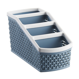 Multi Compartment Desktop Storage Box With Partitions For Cosmetics Skincare And Remote Controls Rectangle Size M - Product Image 4