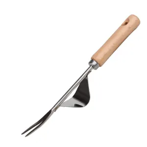 Deshierbe Manual para jardín, herramienta de deshierbe cómoda, mango de madera Natural de acero inoxidable, extractor de hierba para jardín