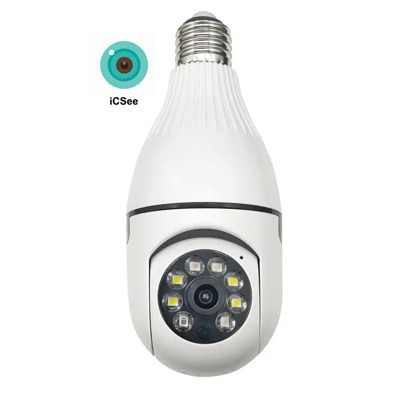 ICSEE 4MP Light Bulb Ip Camera Network 1080P Human Motion Tracking Lamp Holder Socket Wireless 4MP Wifi Ptz Light Bulb Camera
