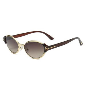 Lunettes de soleil polarisantes coréennes pour hommes et femmes, vente en gros, 905 nouvelles lunettes de soleil rondes à demi-monture en métal, verres traités - Product Image 5